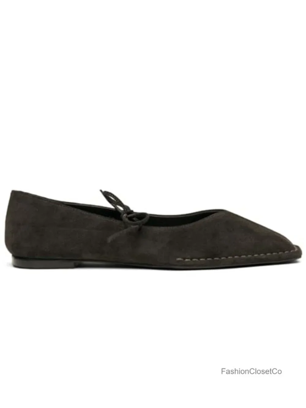 Faux Leather Lace Up Ballet Flats Square Toe Mary Jane Bow Slip On